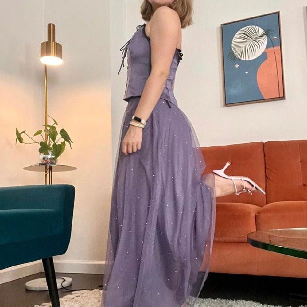 Vintage Purple Corset Maxi Set